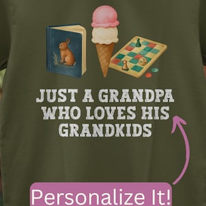 Personalized Grandpa T-Shirt: Grandkids Love, Reading, Games