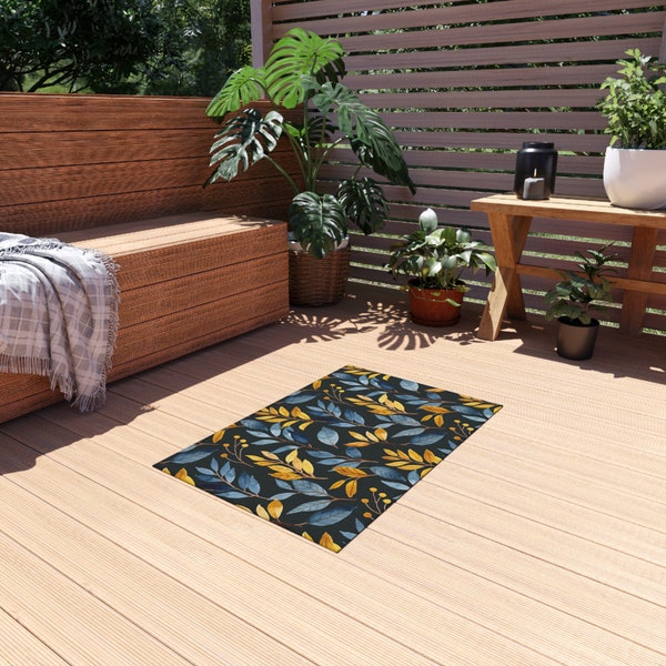 PLANTS Outdoor Rug - UV Resistant Non-slip Rug - Weather-resistant rug - Patio rug - Porch rug - Outdoor area rug