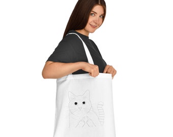 Cotton Tote - Pyrdek as a the middle finger cat