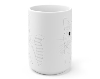 Ceramic Mug (EU) - Pyrdek as a the middle finger cat