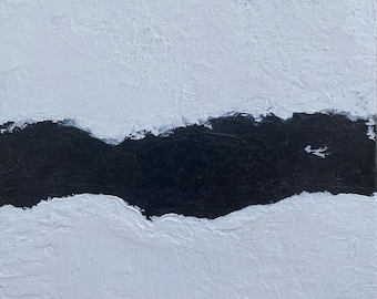 Black and White Abstract Painting, 8 x 10 inches