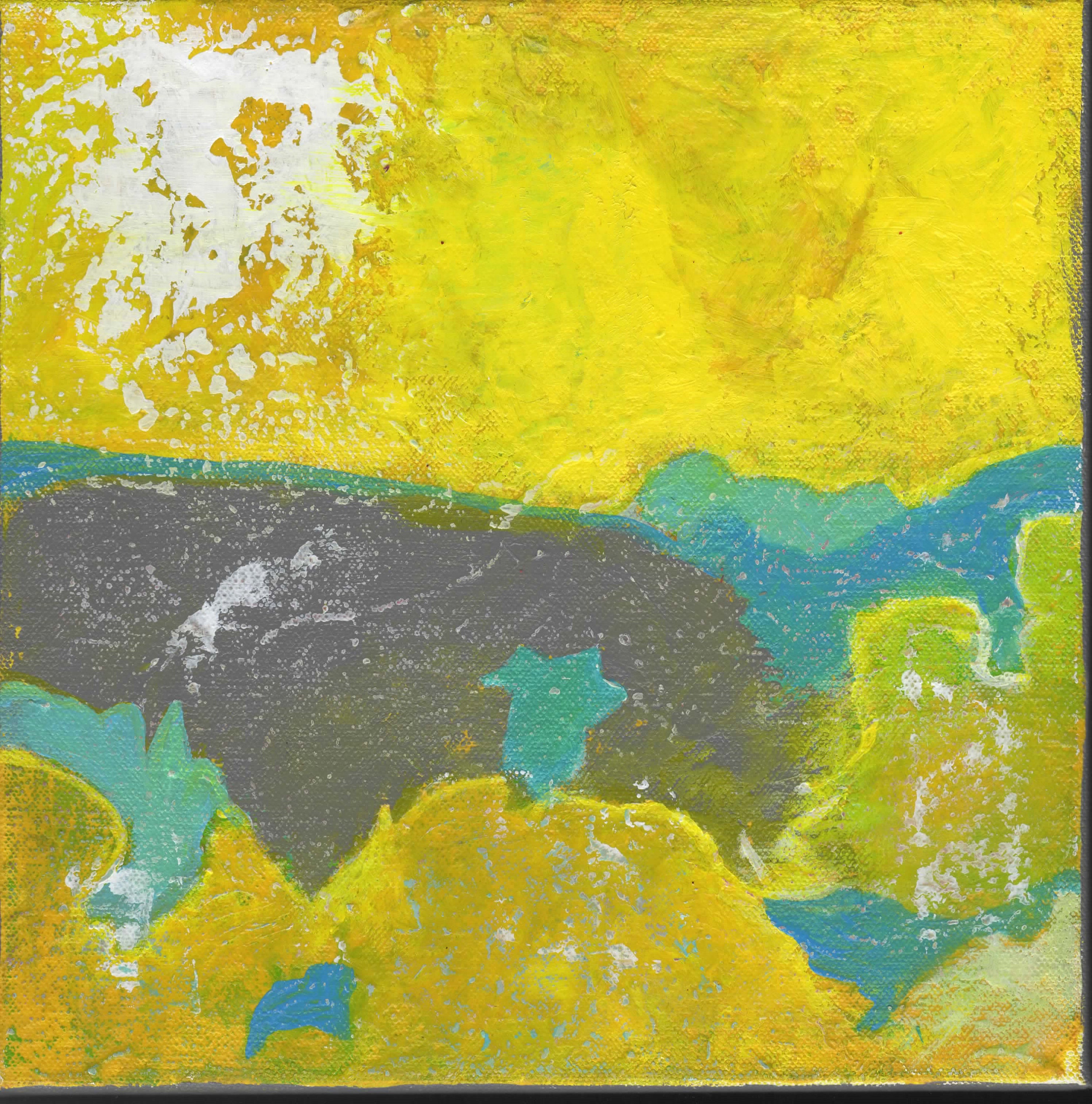 Abstract Painting Mixed Media Small Original Art Yellow Etsy UK