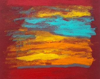 Sunset Symphony, Colorful Abstract, 8 x 10 inches