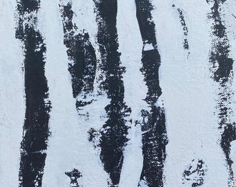 Abstract Black and White Painting, 8 x 10 inches