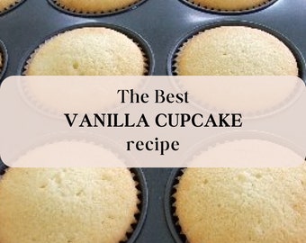 Vanilla Cupcake Recipe, Instant Download, Printable Instructions, Easy Cupcake Recipe