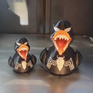 Venom Duck – 3D Printed Fan Art Figurine in Hard Plastic | Marvel-Inspired Gift | Display Collectible | Geek Decor