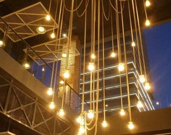 1 Stück Juteseil Anhänger Beleuchtungskörper in benutzerdefinierten Größen / anpassbare Größe / Café Restaurant Bar Innenausstattung / Seil Beleuchtungskörper