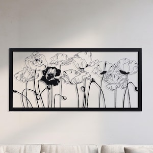 Poppy Flowers Metal Wall Art Large Home Decor Living Room Wall Decor Bedroom Wall Decor Unique Wall Design Unique Gift Ideas