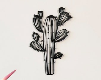 Saguaro Cactus Metal Wall Art Boho Home Decor Housewarming Gift