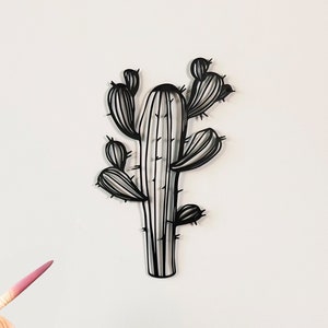 Saguaro Kaktus Metall Wand Kunst Boho Wohnkultur Minimalistische Wanddekoration Einzigartige Geschenkideen