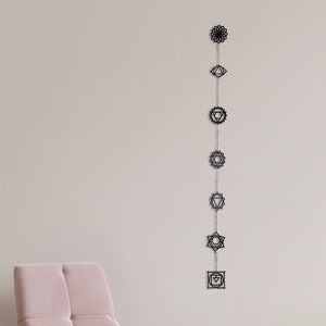 Chakra Signs Metal Wall Art Chakra Wall Decor Set of 7 Yoga Wall Hangings Spiritual Sign Zen Home Decor