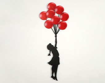 Flying Balloons Girl （Red Balloons Ver.） Banksy 