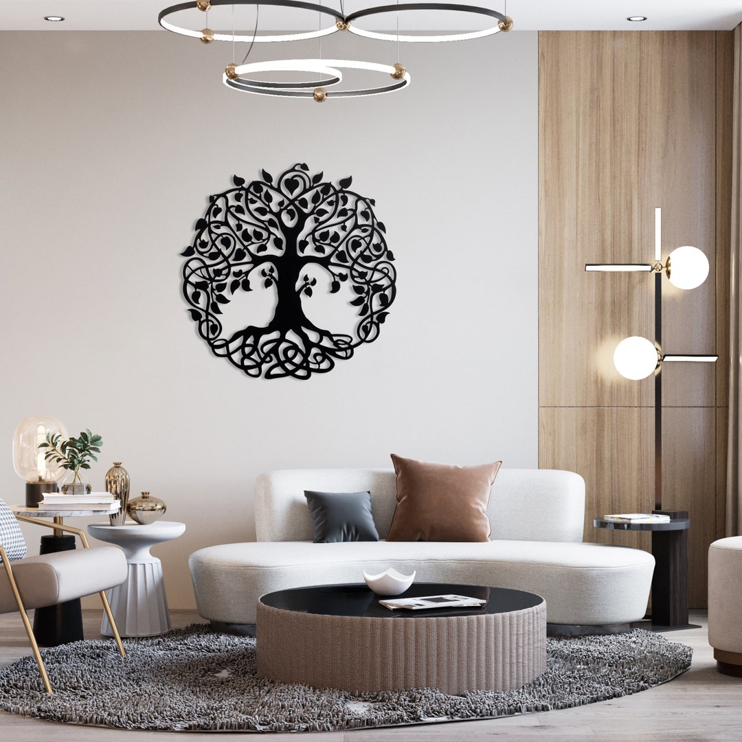 Tree of Life Metal Wall Art Family Tree Wall Hanging for Living Room ...