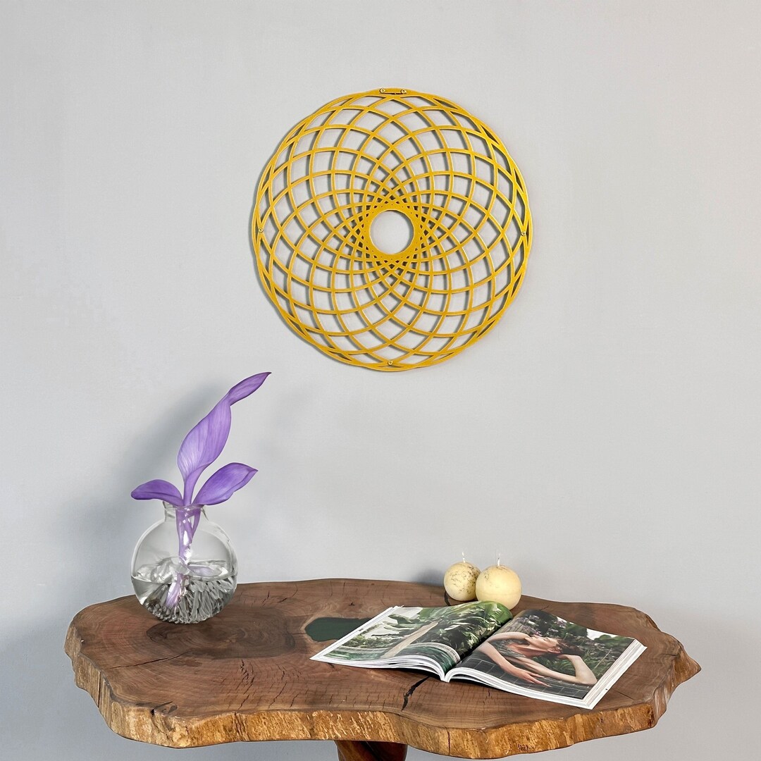 Lotus of Life Metal Wall Art: Sacred Geometry Yoga Decor - Etsy
