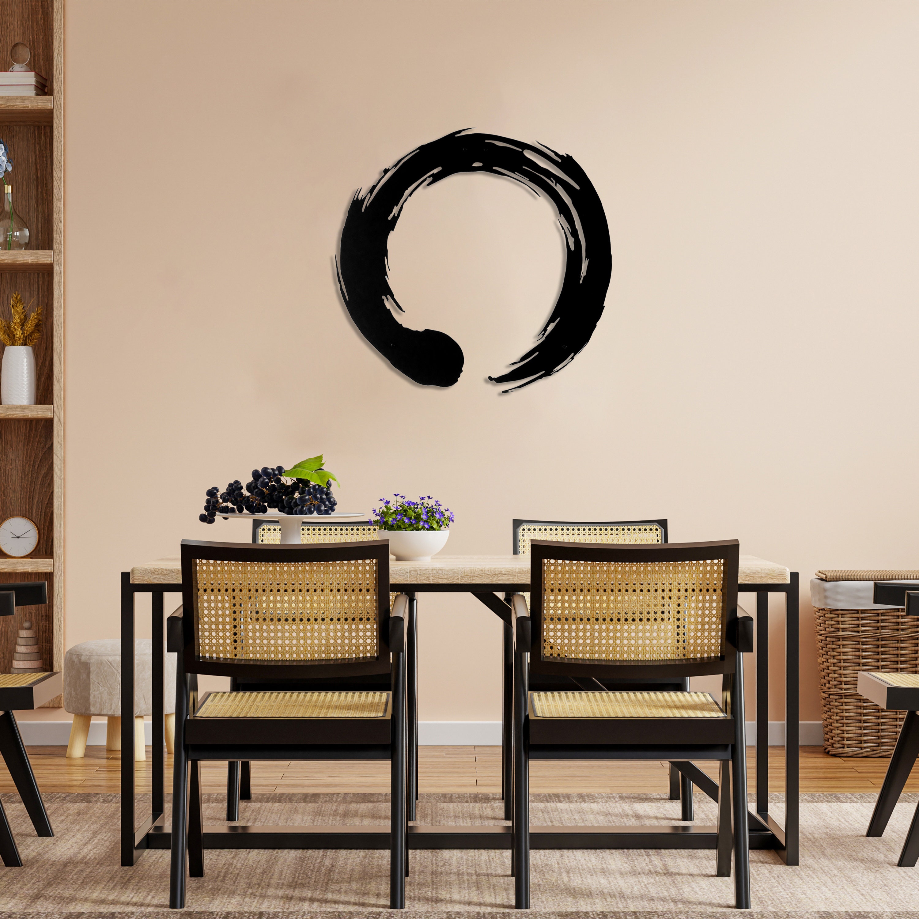 Enso Circle Metal Wall Art Japanese Calligraphy Zen Home Office Decor ...