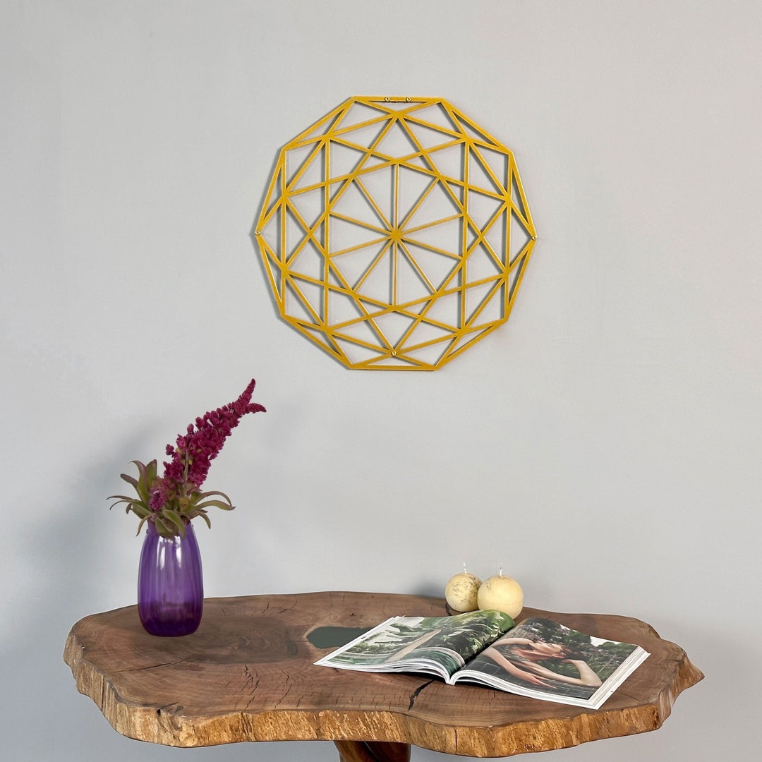 Sacred Geometry Metal Wall Art Polygon Art Unique Home Office ...