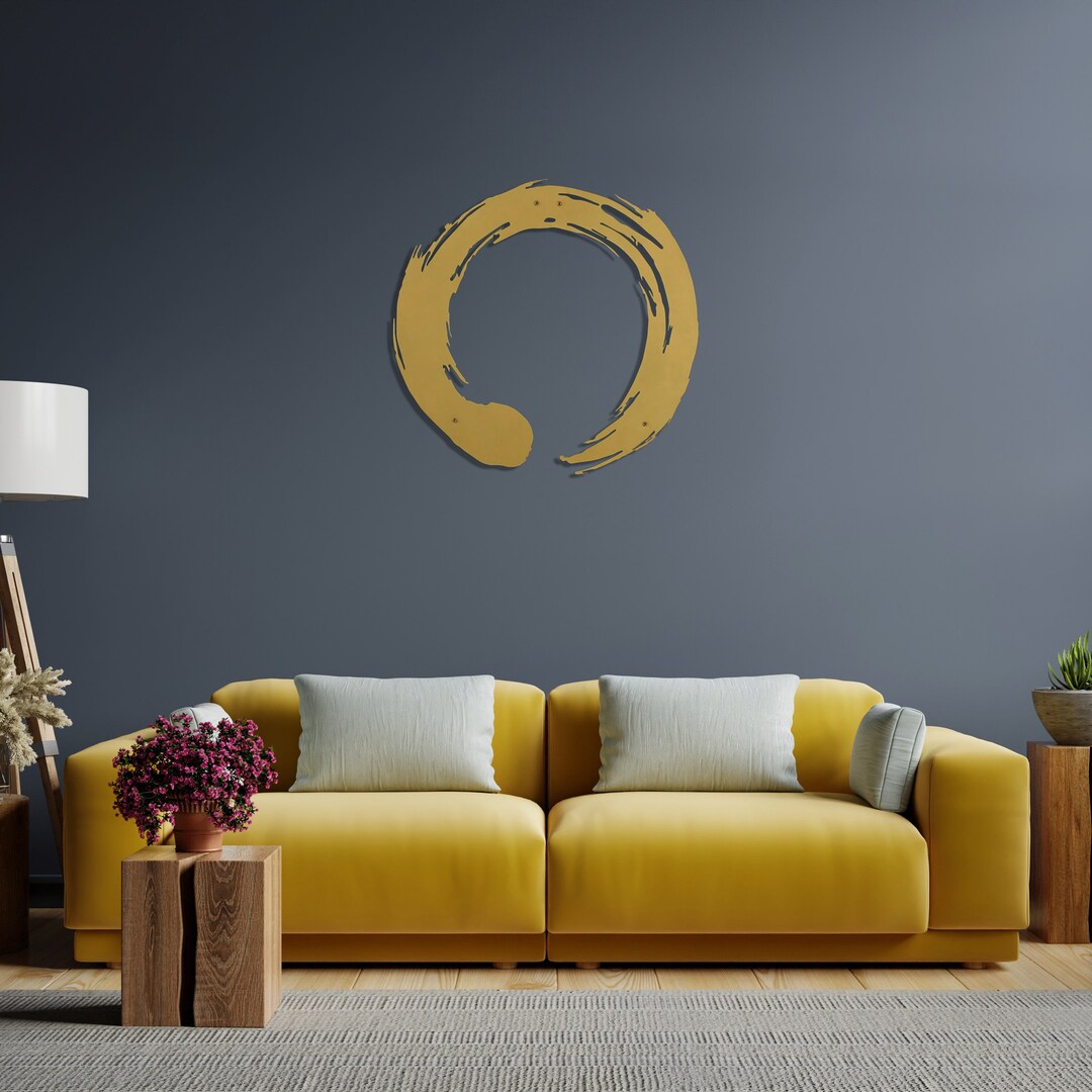 Enso Circle Metal Wall Art Japanese Calligraphy Zen Home Office Decor ...