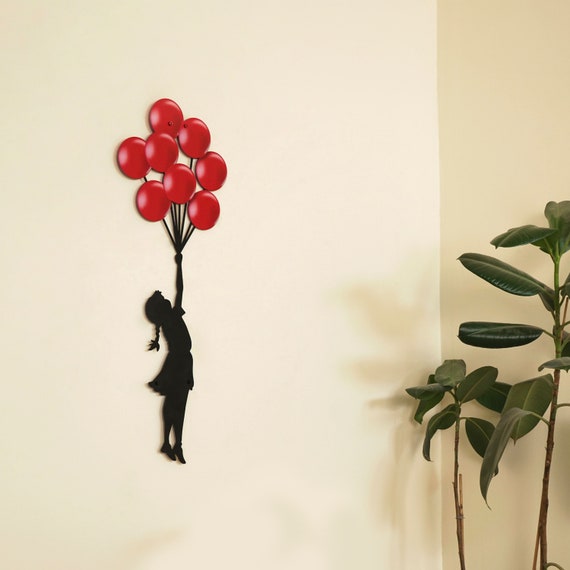 Banksy Balloon Girl Metal Wall Art for Kids Room Urban