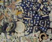 Mosaic Tiles Blue White Polish Pottery Pieces Chunks Parts Art Supply Hand Cut Tesserae Broken Dishes S
