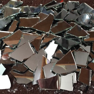 Mirror Glass pieces for Mosaic or Art Craft - 8 oz