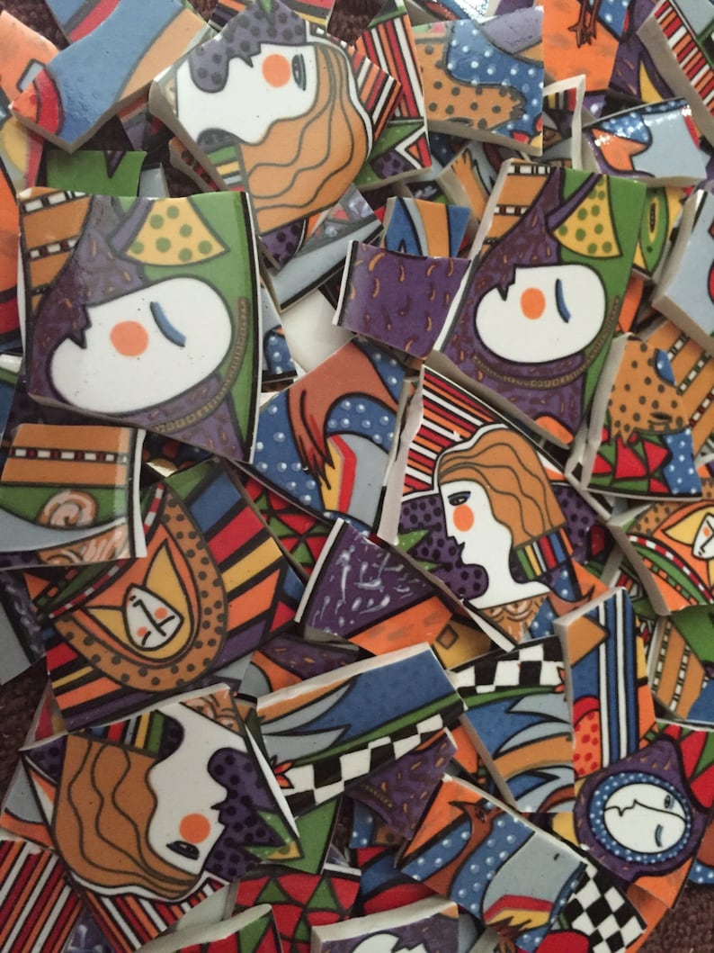 Metropolitan Vitromaster Mosaic Tiles Faces Retro People colorful mixed patterns image 2