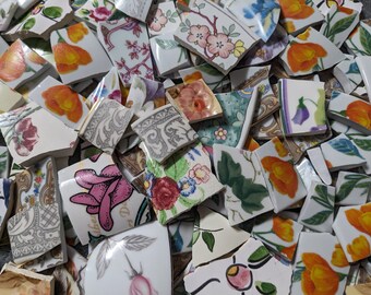 Mosaic Tiles Broken Plate Cups flower garden Mixed Patterns