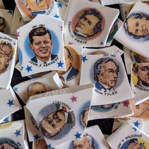 Mosaic Tiles Broken Plate Hand Cut Presidents of the USA Vintage Retro Faces Men image 3