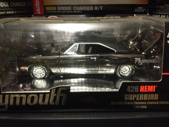 1970 Plymouth Superbird ERTL Black Chrome Chase Car 1/18 1/1000