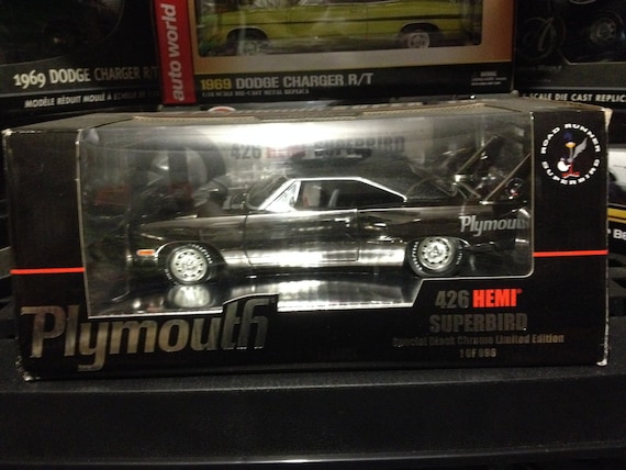 1970 Plymouth Superbird ERTL Black Chrome Chase Car 1/18 1/1000