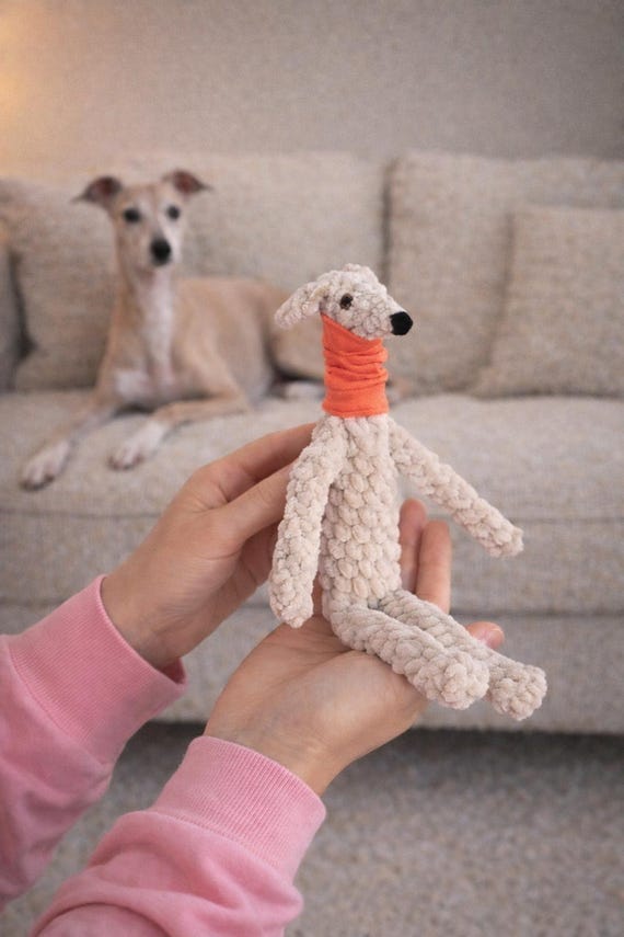 Italian Greyhound Plush Toy – Whippet Dog holiday gift, Gift for Dog Lovers