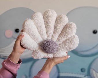 Oreiller personnalisé en coquillage avec perle - Cadeau doux pour les amoureux de l'océan