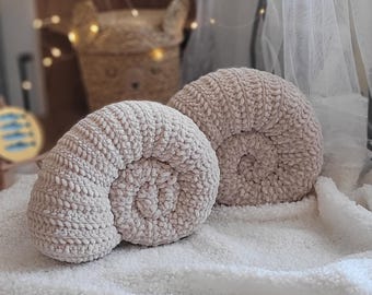Seashell Pillow, Ammonite Shell Pillow, Gift for Ocean Lovers