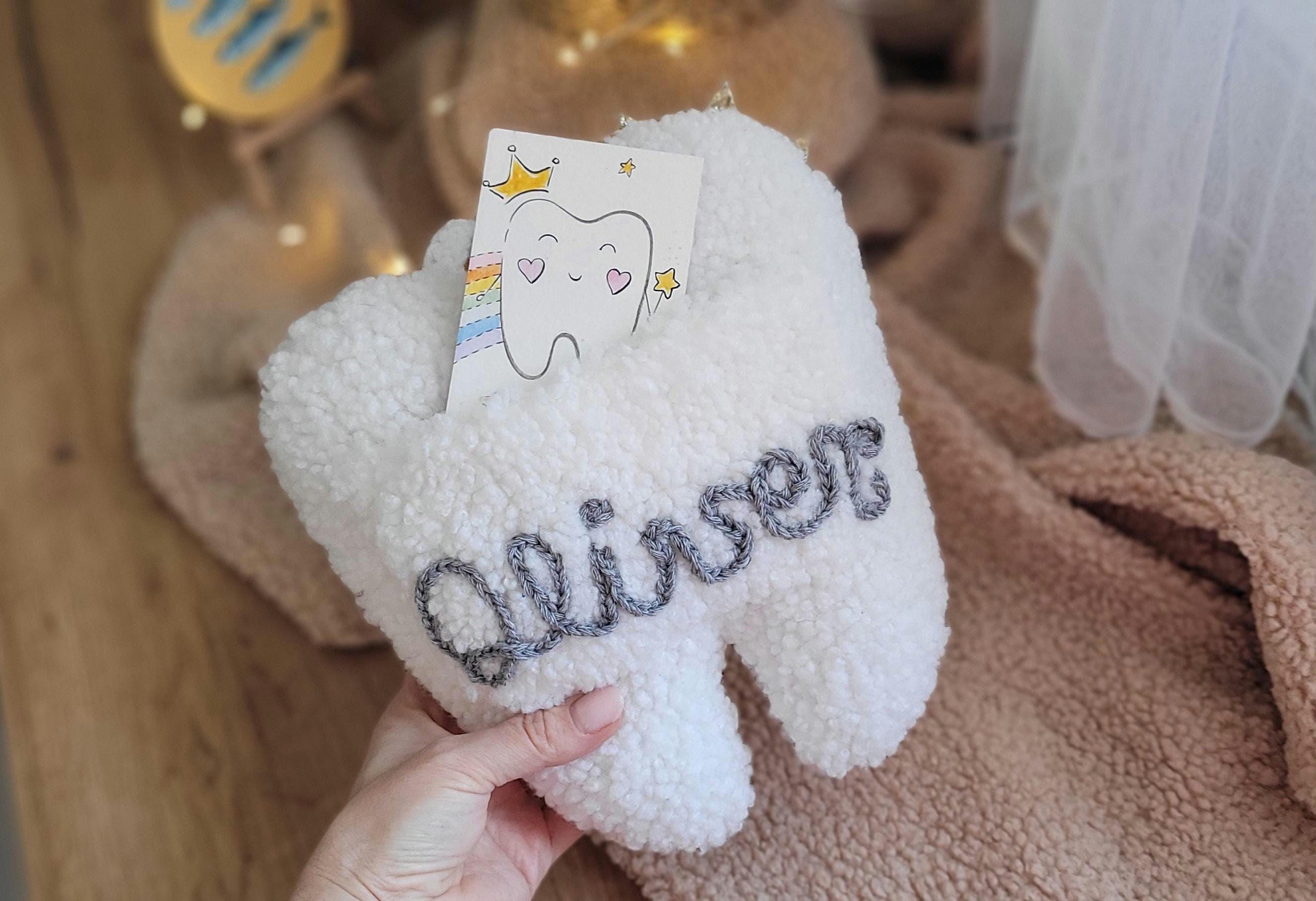 Personalized Tooth Fairy Pillow with Pocket, Tooth Fairy Letter, Keepsake Baby Shower Gift, Tooth Cushion, Tooth Fairy Pillow with Crown