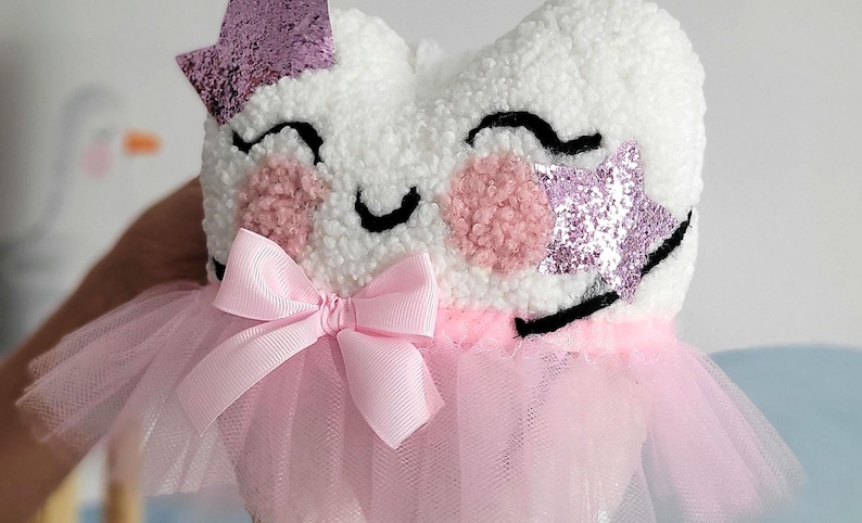 Personalized Tooth Fairy Pillow with Pocket, Tooth Fairy Letter, Keepsake Baby Shower Gift, Tooth Cushion, Tooth Fairy Pillow with Crown image 17