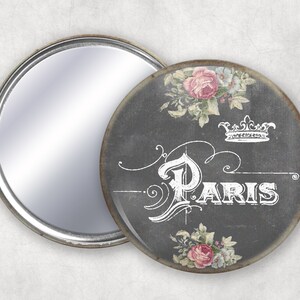Chalkboard Floral Paris Hand Mirror