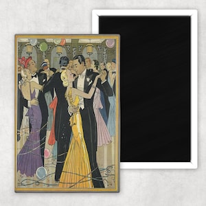 Sophisticated New Years Eve Vintage Image Refrigerator Magnet