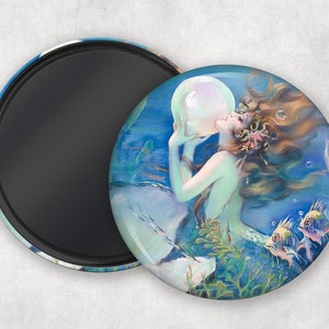 HUGE Beautiful Mermaid with Pearl Refrigerator Magnet