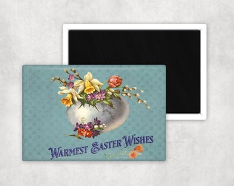 Warmest Easter Wishes Vintage look Gift Magnet