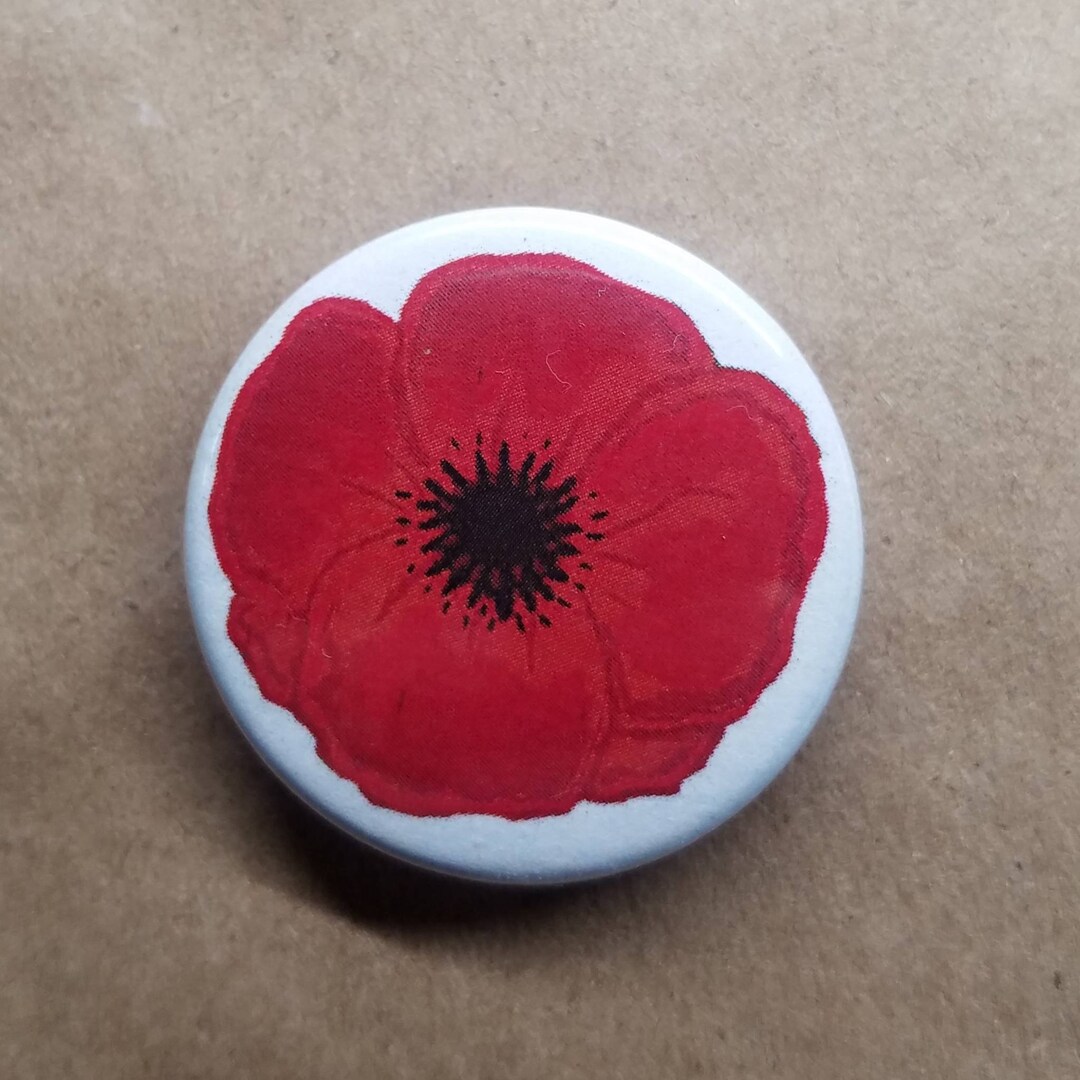 Memorial Poppy Pinback Button Set of 5 - Etsy