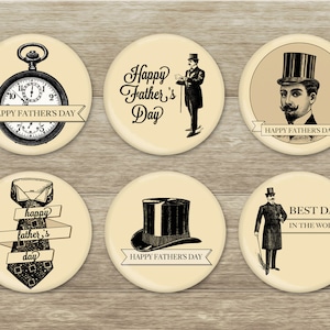 Get Dad a Six Pack of pins or magnets for Fathers Day 3.5"