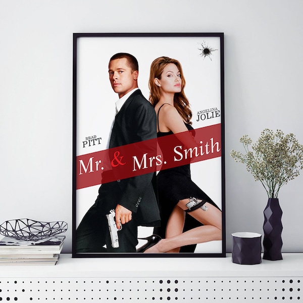 Mr. & Mrs. Smith Movie posters, art prints, home decor, wall art, art poster gifts