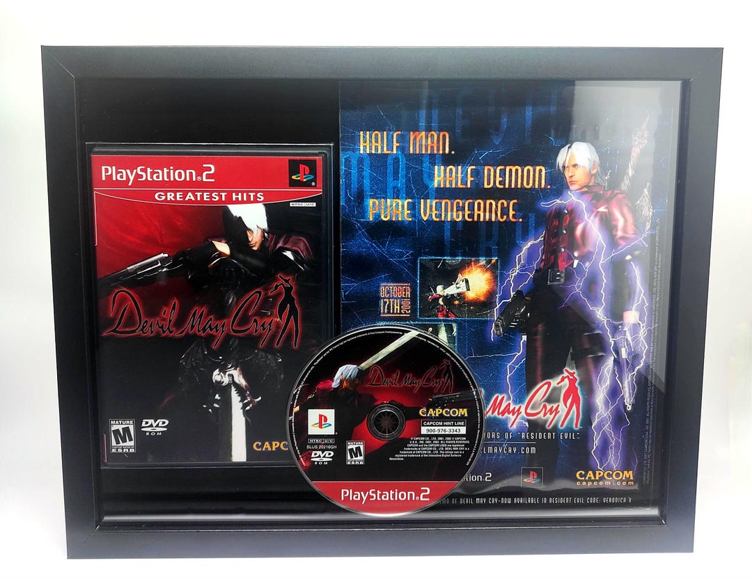 Devil May Cry PS2 Game With Vintage Print Ad - Case and Disc Framed ...