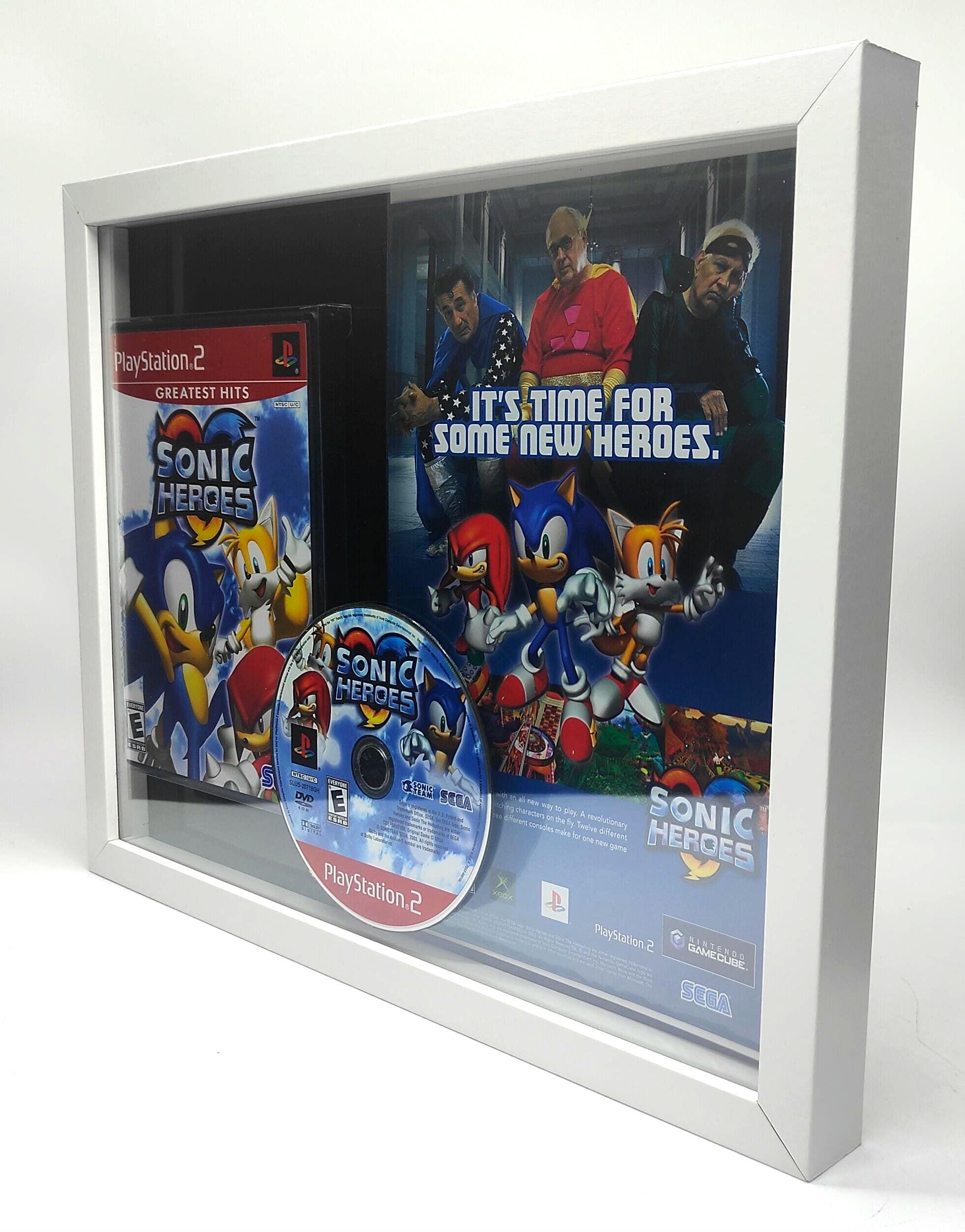 Sonic Heroes Playstation 2 PS2 Game and Print Ad Framed Retro