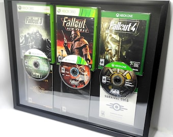 Fallout 3, Fallout New Vegas, Fallout 4 collection Xbox360 framed retro shooter videogame wall art arcade game room gamer gift home decor