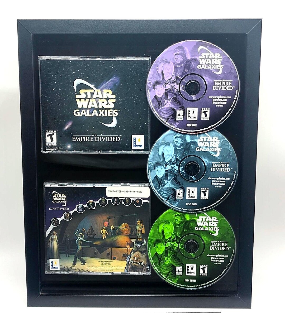 Swg Disc Star Wars Galaxies an Empire Divided Framed Video Game Shadowbox W ...