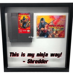 Ninja Gaiden My Ninja Way Nintendo NES funny parody cartridge and manual framed retro video game hanging wall art gamer nerdy home decor