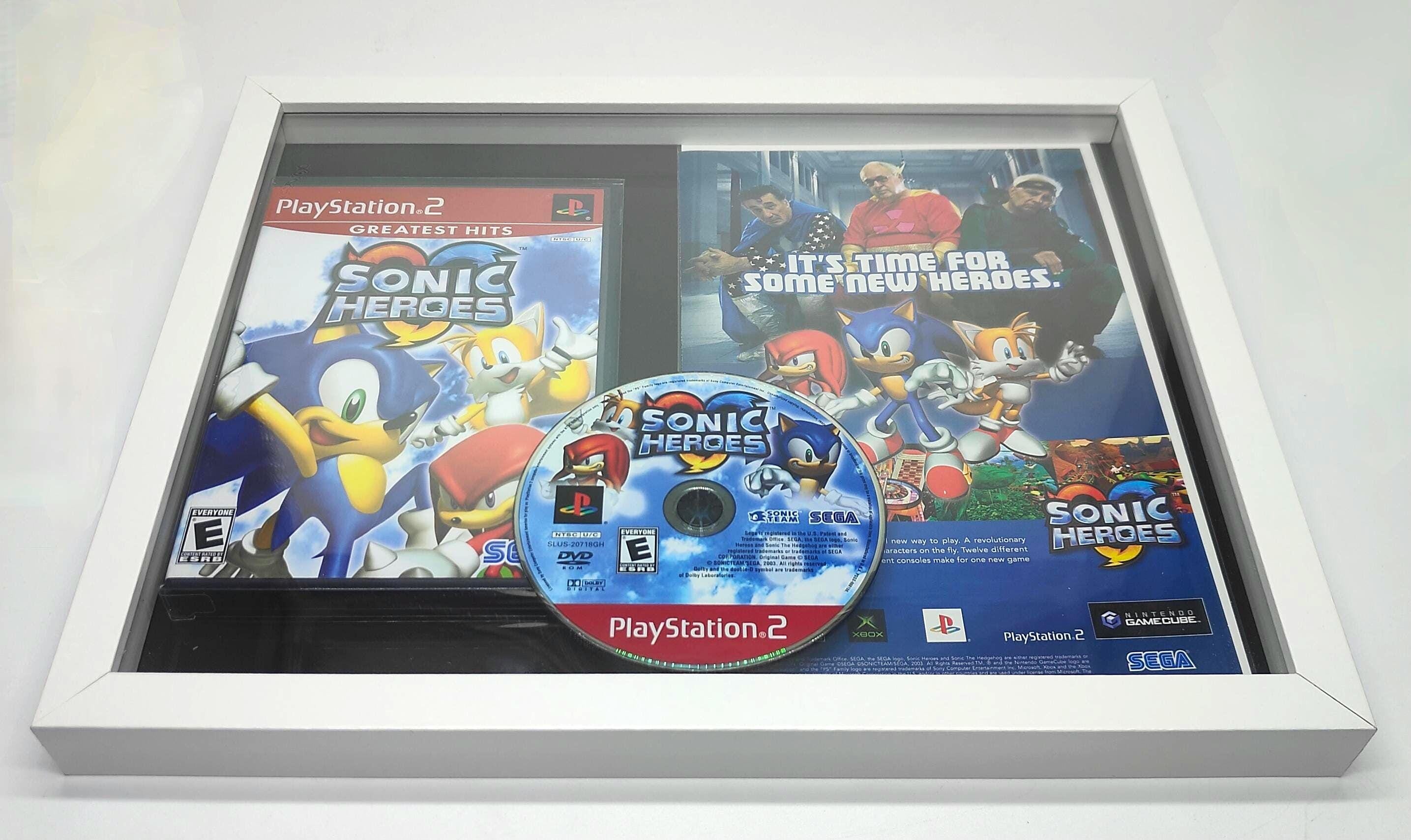 Sonic Heroes Playstation 2 PS2 Game and Print Ad Framed Retro