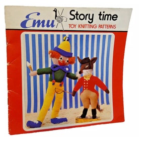 Pattern Book Emu Story Time DIY Toys Knitting Patterns Clown Pig Rabbit Fox Elephant Make a Gift for Kids Grandchildren Friends Bazaars