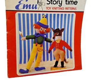 Pattern Book Emu Story Time DIY Toys Knitting Patterns Clown Pig Rabbit Fox Elephant Make a Gift for Kids Grandchildren Friends Bazaars