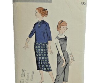 Vintage Butterick Pattern Size 14S Bust 33 Sub or Pre Teen Jumper Overblouse DIY